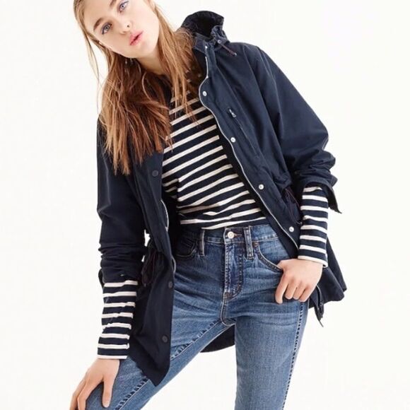 𝅺J.CREW Perfect Rain Coat, size XS, Vintage Burgundy - Picture 4 of 9